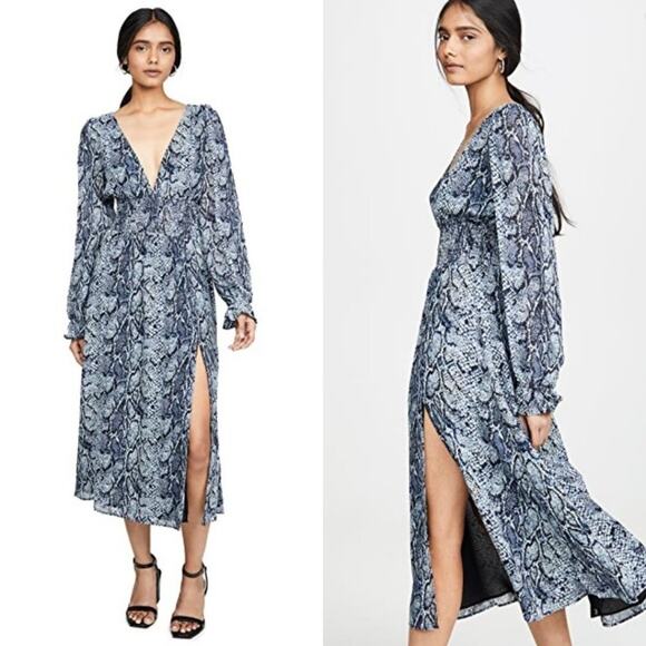 Reformation Aries Maxi Dress XS Blue New - Picture 9 of 9